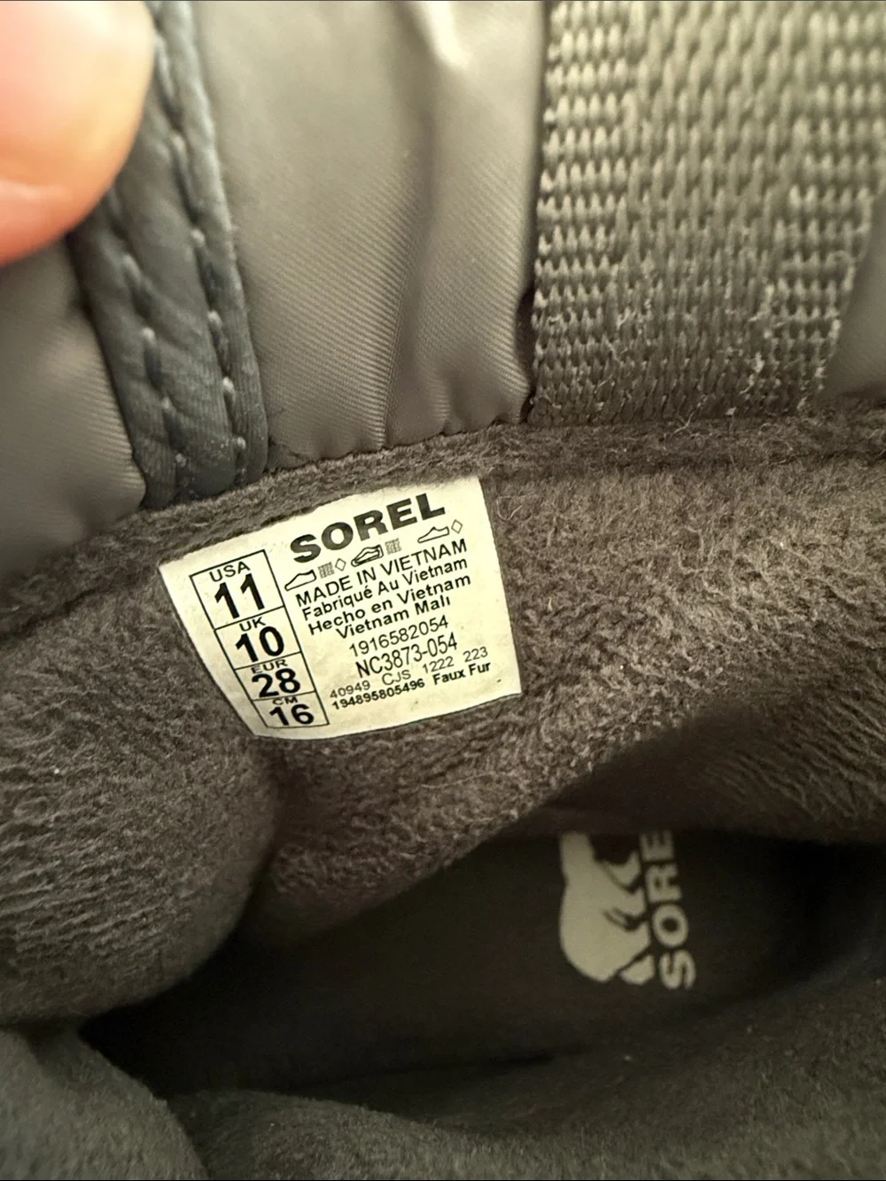 Sorel Kids Whitney II Puffy Mid Boot Gray/Orange waterproof Size 11